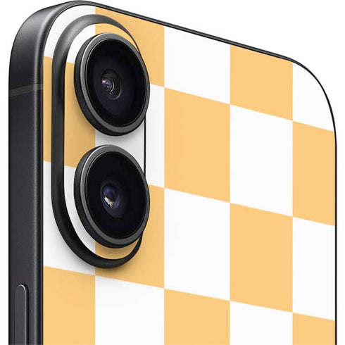 Yellow and White Checkerboard iPhone 16 Skin