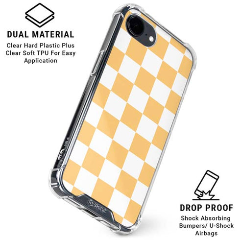 Yellow and White Checkerboard iPhone 16e Clear Case