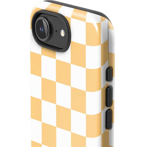 Yellow and White Checkerboard iPhone 16e Impact Case