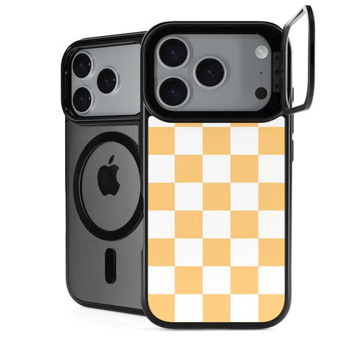 Yellow and White Checkerboard iPhone 18 Pro Kickstand Case