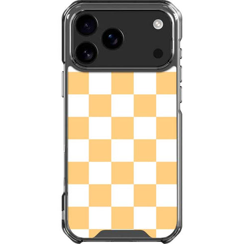 Yellow and White Checkerboard iPhone 18 Pro Max Clear Case
