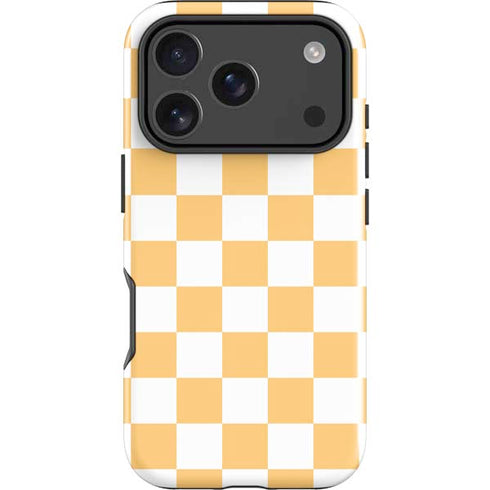 Yellow and White Checkerboard iPhone 18 Pro Max Impact Case