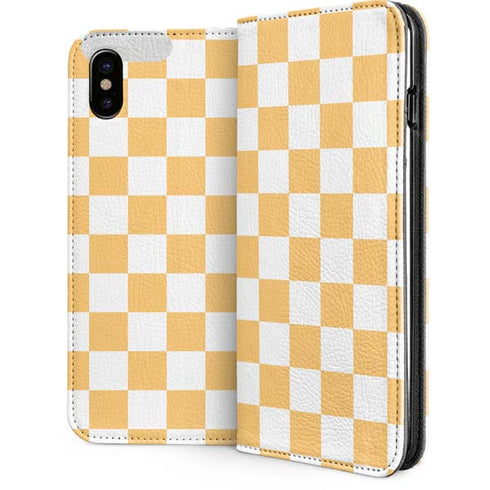Yellow and White Checkerboard iPhone 8 Folio Case