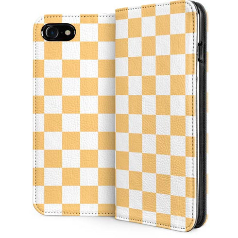 Yellow and White Checkerboard iPhone SE (2nd & 3rd Gen) Folio Case