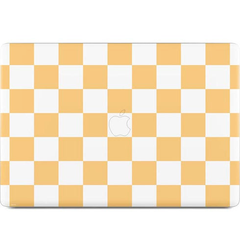 Yellow and White Checkerboard MacBook Skins