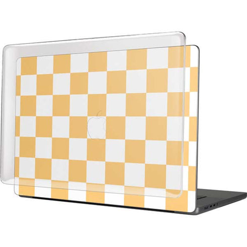 Yellow and White Checkerboard MacBook Cases