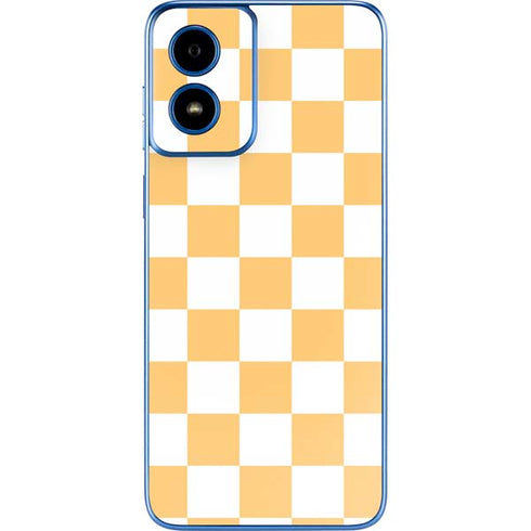 Yellow and White Checkerboard Moto G Play 4G (2024) Skin