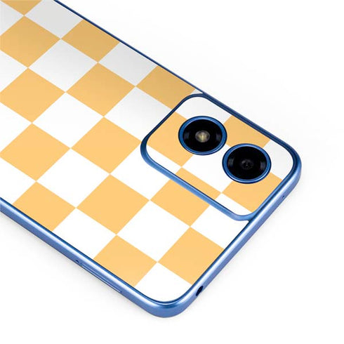Yellow and White Checkerboard Moto G Play 4G (2024) Skin