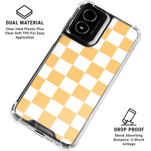 Yellow and White Checkerboard Moto G Power 5G (2024) Clear Case