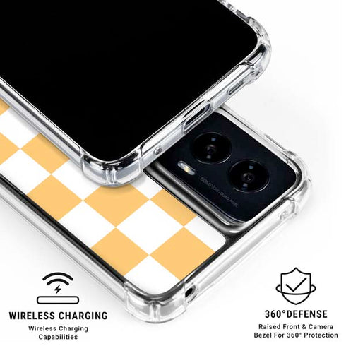 Yellow and White Checkerboard Moto G Power 5G (2024) Clear Case