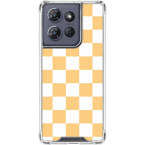 Yellow and White Checkerboard Moto G Stylus 5G (2025) Clear Case