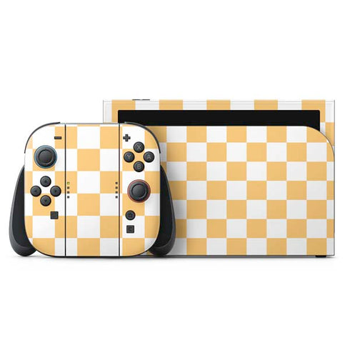 Yellow and White Checkerboard Nintendo Skins