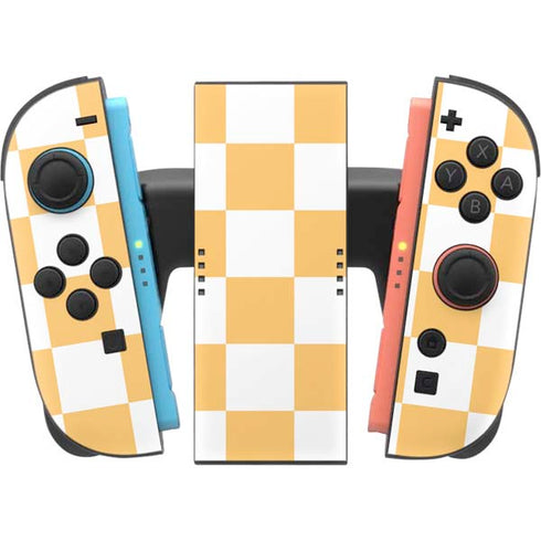 Yellow and White Checkerboard Nintendo Switch 2 (2025) Joy-Con Controller Skin