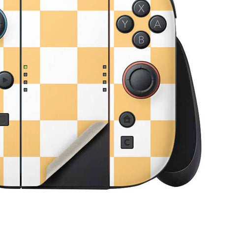 Yellow and White Checkerboard Nintendo Switch 2 (2025) Joy-Con Controller Skin