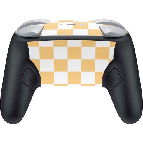 Yellow and White Checkerboard Nintendo Switch 2 (2025) Pro Controller Skin