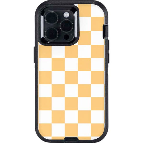 Yellow and White Checkerboard Otterbox Defender iPhone Skin