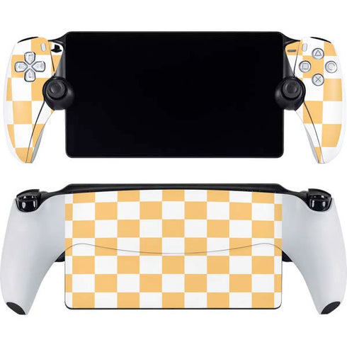 Yellow and White Checkerboard PlayStation PS5 Skins