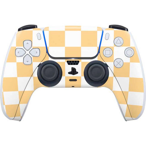 Yellow and White Checkerboard PlayStation PS5 Skins