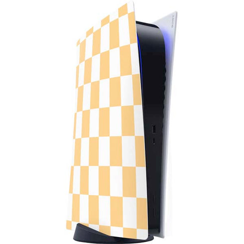 Yellow and White Checkerboard PlayStation PS5 Skins