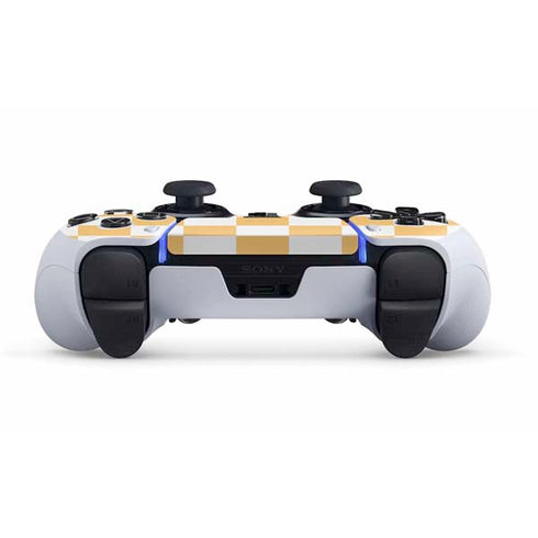 Yellow and White Checkerboard PS5 DualSense Edge Pro Controller Skin