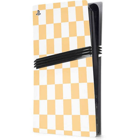 Yellow and White Checkerboard PlayStation PS5 Skins