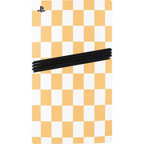 Yellow and White Checkerboard PS5 Pro Console Skin