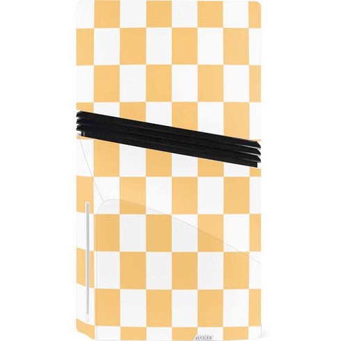 Yellow and White Checkerboard PS5 Pro Disk Bundle Skin