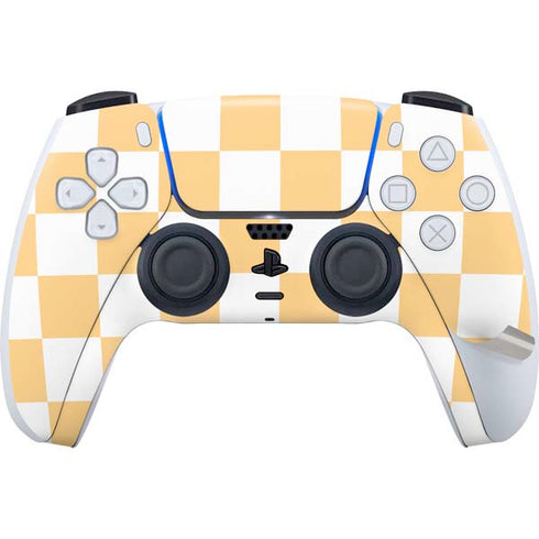 Yellow and White Checkerboard PS5 Pro Disk Bundle Skin