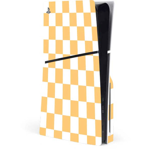 Yellow and White Checkerboard PlayStation PS5 Skins