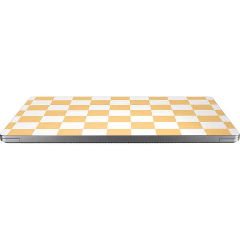 Yellow and White Checkerboard Laptop Skins