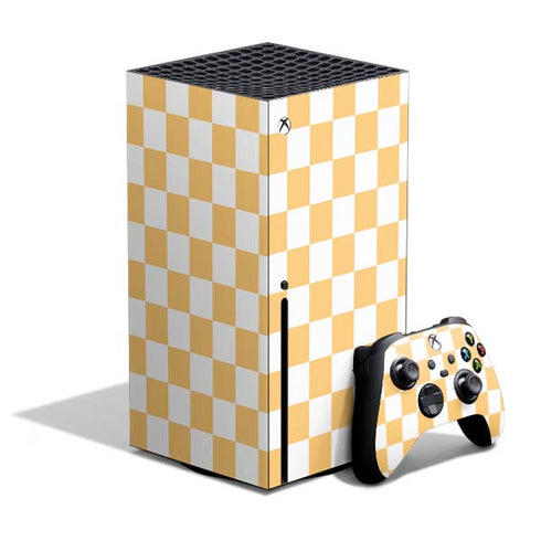 Yellow and White Checkerboard Xbox Series X Skins