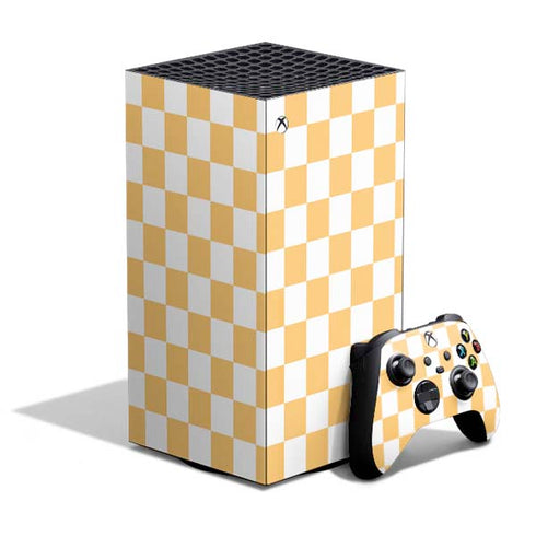 Yellow and White Checkerboard XBox Series X Digital Edition Bundle Skin