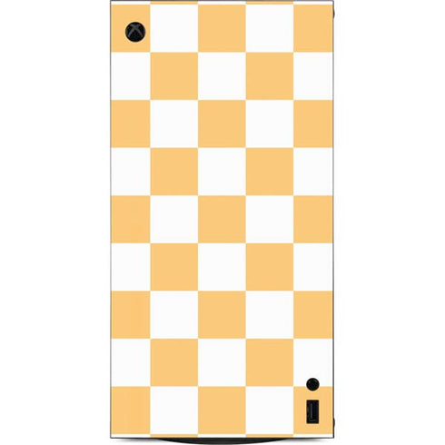 Yellow and White Checkerboard XBox Series X Digital Edition Console Skin