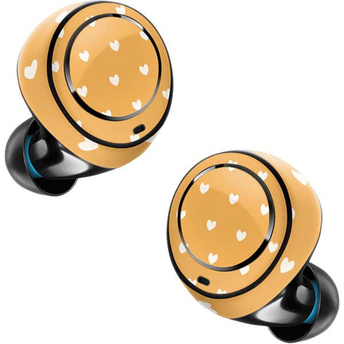Yellow and White Hearts Amazon Echo Buds Skin