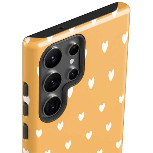 Yellow and White Hearts Galaxy S23 Ultra Pro Case