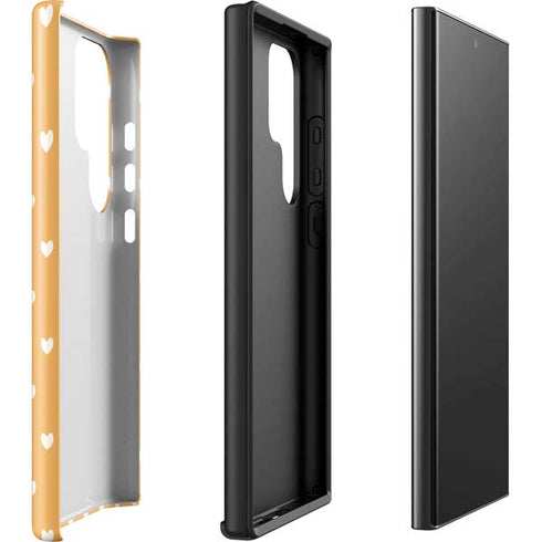 Yellow and White Hearts Galaxy S23 Ultra Pro Case