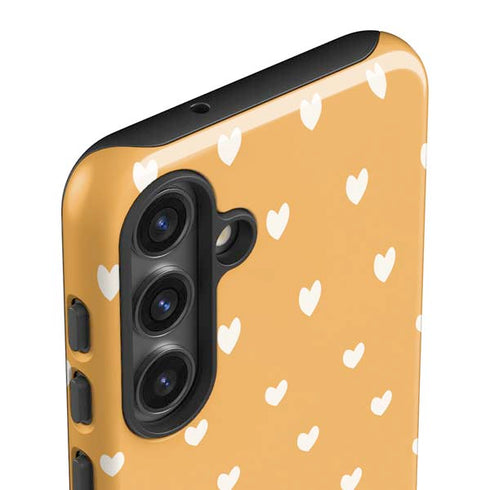 Yellow and White Hearts Galaxy S25 Plus Impact Case