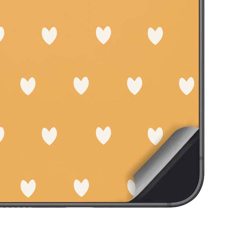 Yellow and White Hearts Galaxy S25 Skin