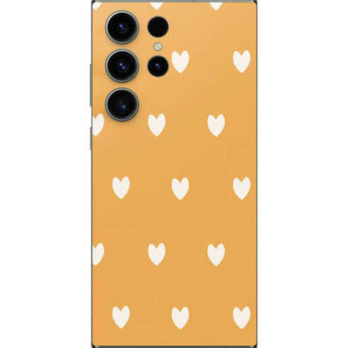 Yellow and White Hearts Galaxy S25 Ultra Skin