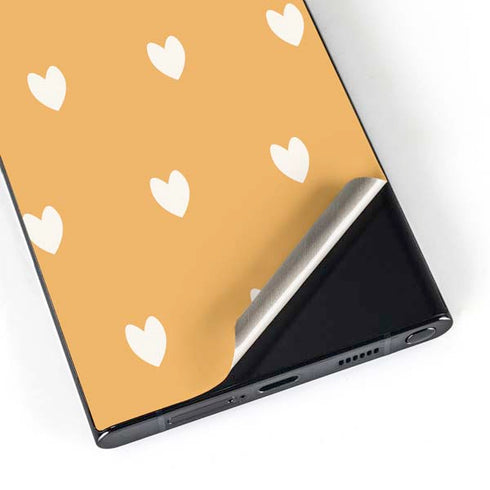 Yellow and White Hearts Galaxy S24 Ultra Skin