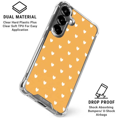Yellow and White Hearts Galaxy S26 Clear Case