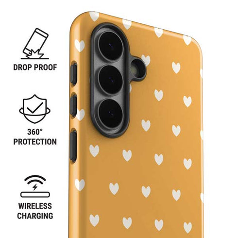 Yellow and White Hearts Galaxy S26 Impact Case