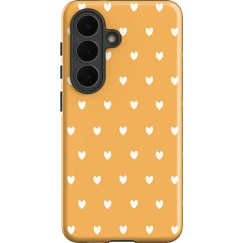 Yellow and White Hearts Galaxy S26 Plus Impact Case
