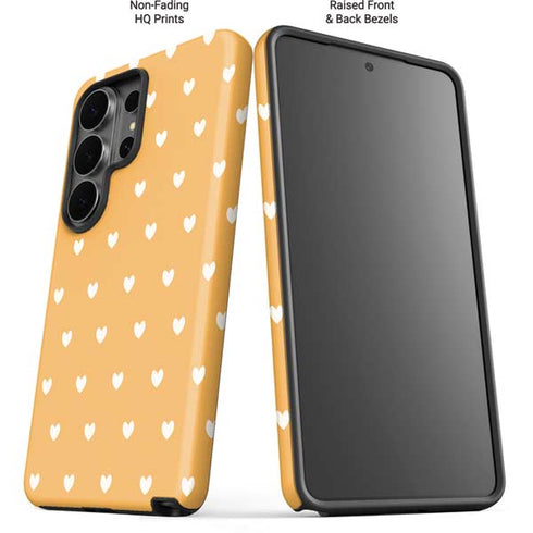 Yellow and White Hearts Galaxy S26 Ultra Impact Case
