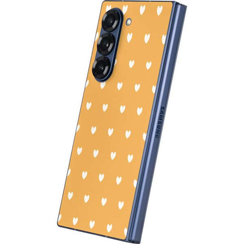 Yellow and White Hearts Galaxy Z Fold6 Skin
