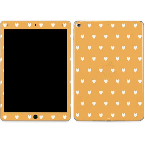 Yellow and White Hearts iPad Skins