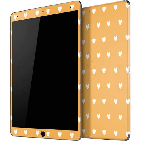 Yellow and White Hearts iPad Skins