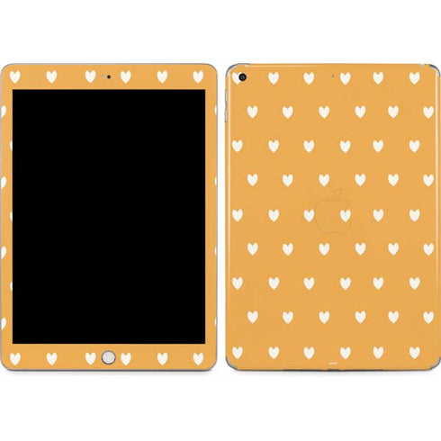 Yellow and White Hearts Apple iPad Skin