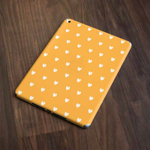 Yellow and White Hearts Apple iPad Skin
