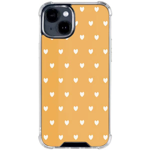 Yellow and White Hearts iPhone 15 Clear Case
